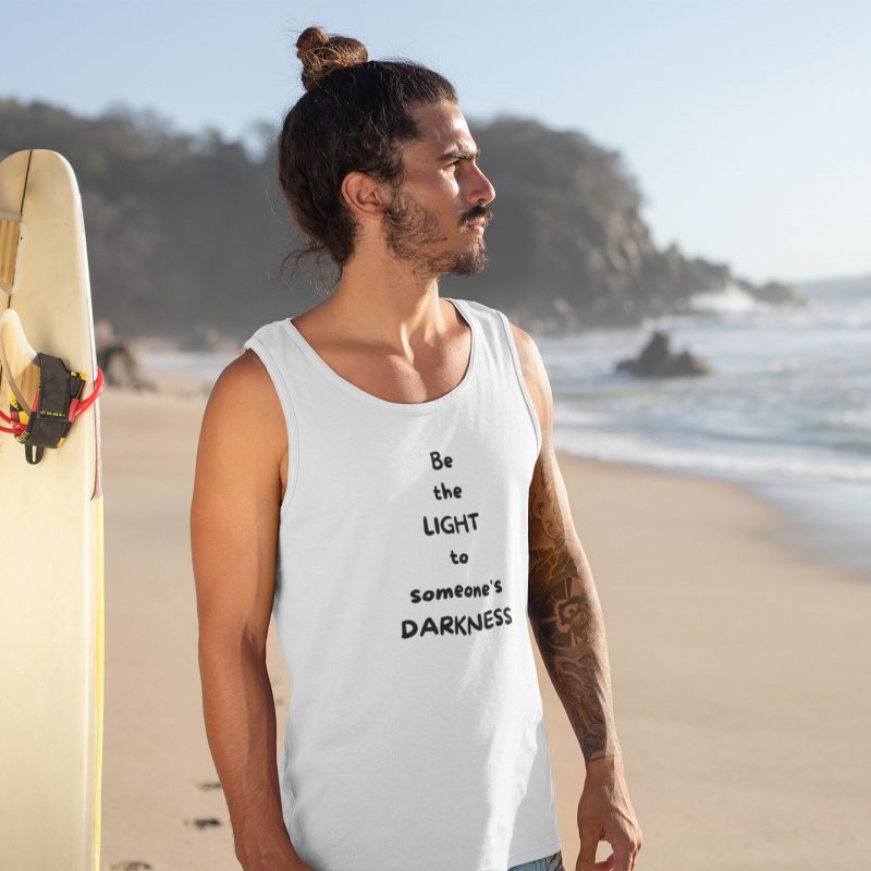 Be The Light To Someone's Darkness- Men's White Tank Top