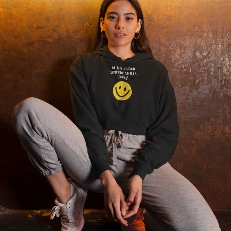 Be The Reason Someone Smiles Today - Crop Hoodie