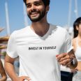 Invest in Yourself- Men's White V-Neck T-shirt