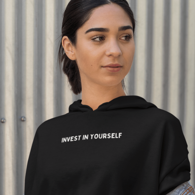 crop hoodie invest in yourself