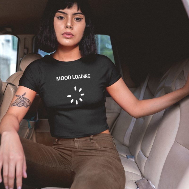 Women's Black Organic Crop Top cropped t-shirt
