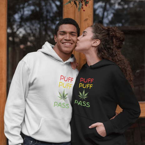 Puff Puff Pass Leaf Couple hoodie mens womans