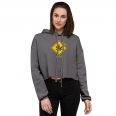 Puff Puff Pass Sign Womens Cropped Hoodie Grey