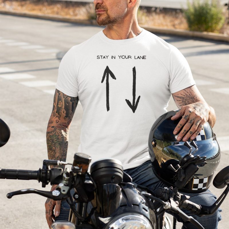 Stay In Your Lane Unisex White T-shirt