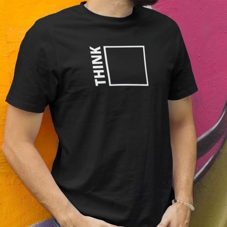 Think Outside The Box- Unisex Black T-shirt