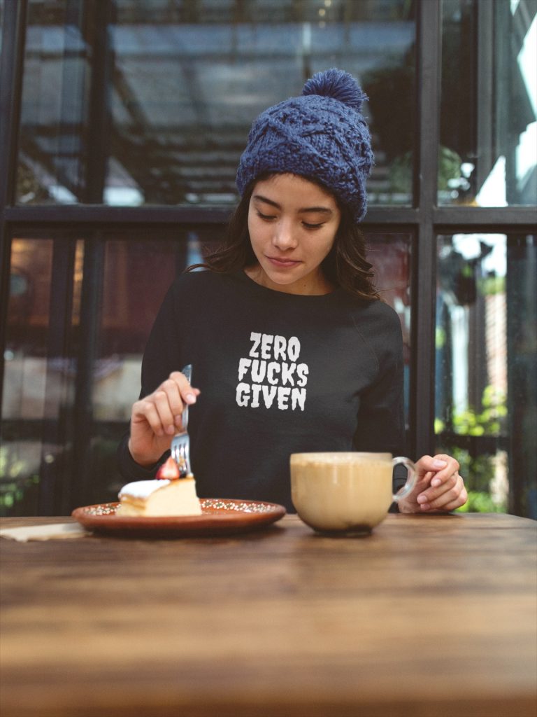Zero Fcks Given – Women's Black Crop Sweatshirt