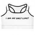 I Am My Only Limit White Sports Bra