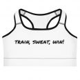 Train Sweat Win Inspirational White Sports Bra