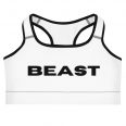 Beast Motivational White Sports Bra