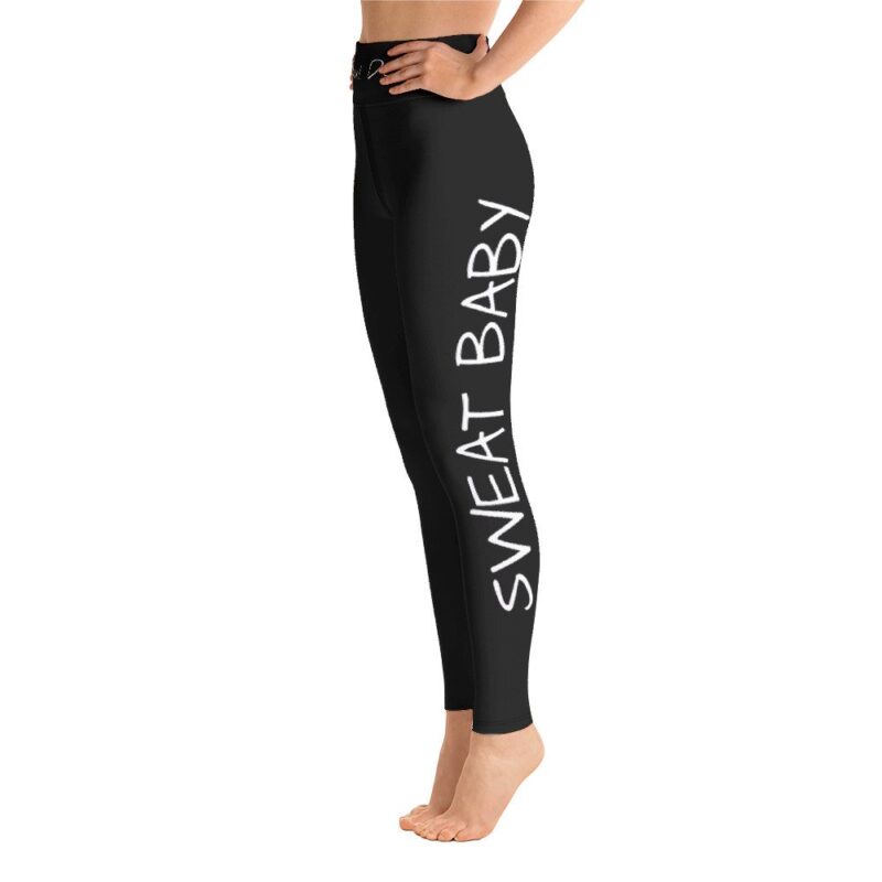 motivational yoga leggings sweat baby black and white