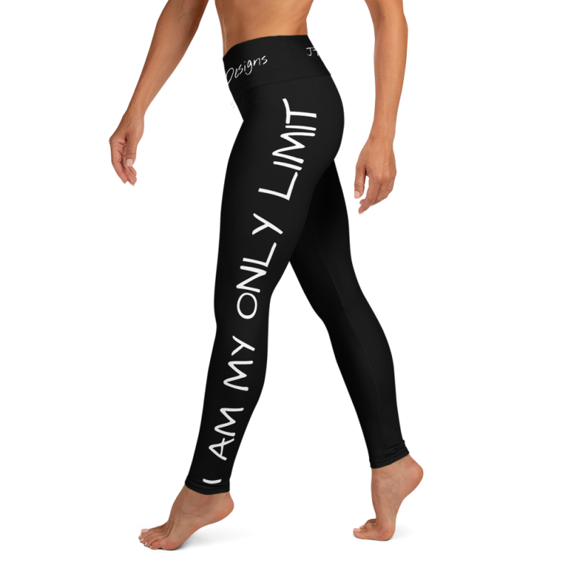 Motivational Black Yoga Leggings For Women - I am my only limit