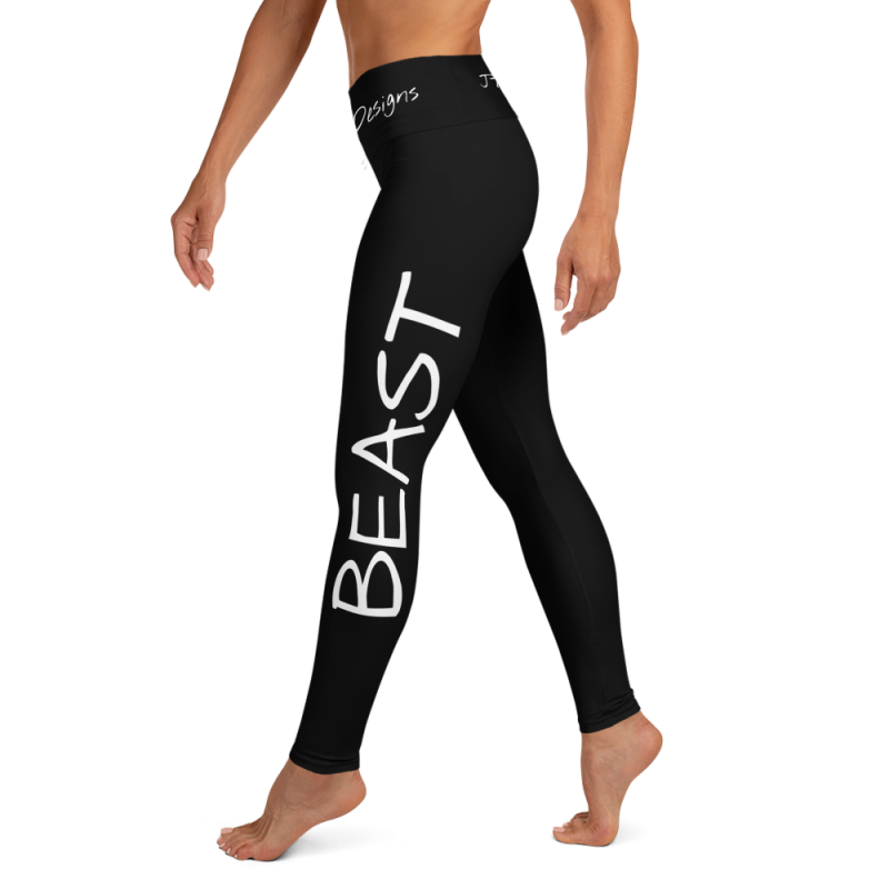 Motivational Black Yoga Leggings For Women - Beast