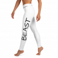 Motivational White Yoga Leggings For Women - Beast