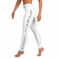 Motivational White Yoga Leggings For Women - Body achieves what mind believes