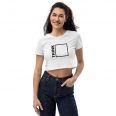 think outside the box inspirational motivational womens white crop top