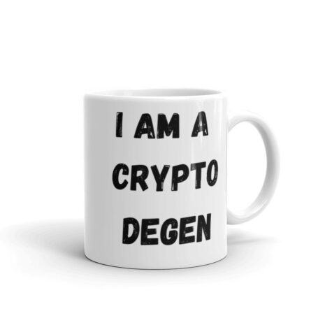 Bitcoin Crypto Degenerate - White Glossy Mug 2- Playful, Fun