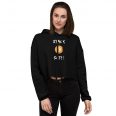 Bitcoin stack sats crypto womens black crop hoodie