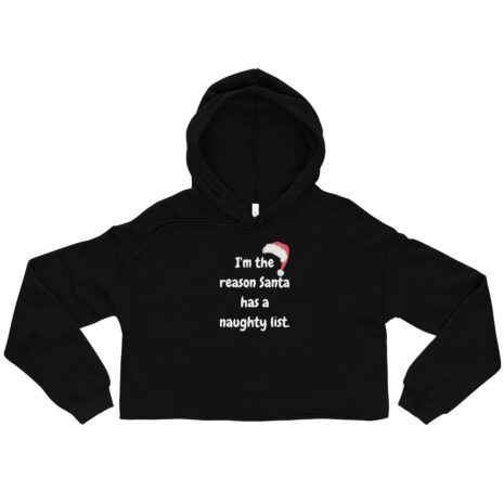 naughty list crop hoodie