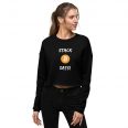 Bitcoin stack sats crypto womens black crop sweatshirt