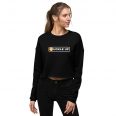 Bitcoin buckle up womens black crop sweatshirt