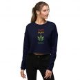 puff puff pass weed marijuana leaf womens black crop sweatshirt